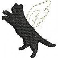 Stickdatei - Katze Engel Flügel Silhouette